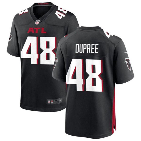 Men's Black Atlanta Falcons #48 Bud Dupree Stitched Football Game Jersey
